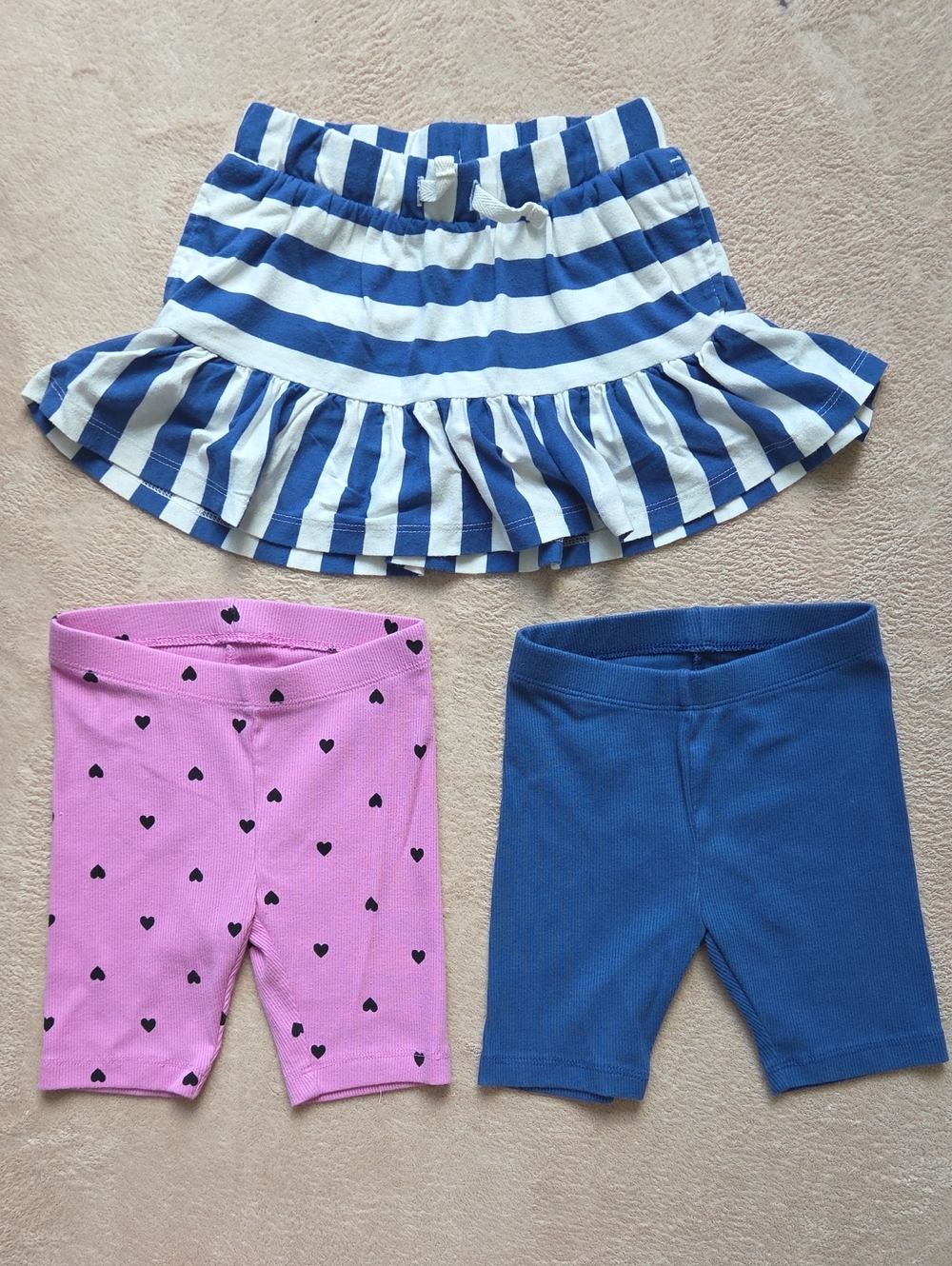 Cat & Jack Bikeshorts & Skort XS 4-5 Royal Blue Pink W/ Hearts